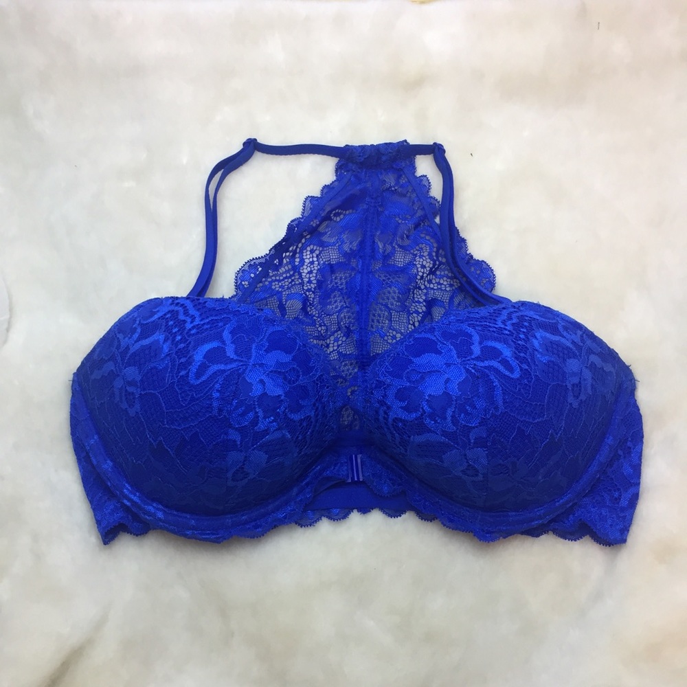 Victoria's Secret racerback push up bra- blue