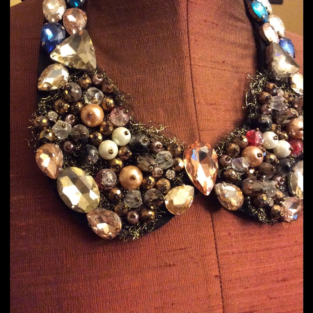 Jeweled bib necklace