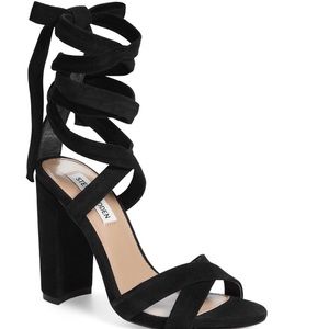 Like New Steve Madden Christey Lace Up Suede Heels