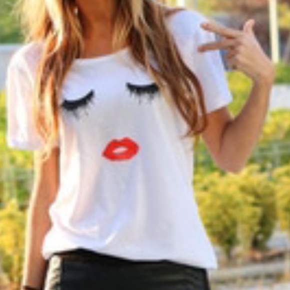 💋LIPSTICK &I EYELASH TEE💋 - Picture 3 of 4