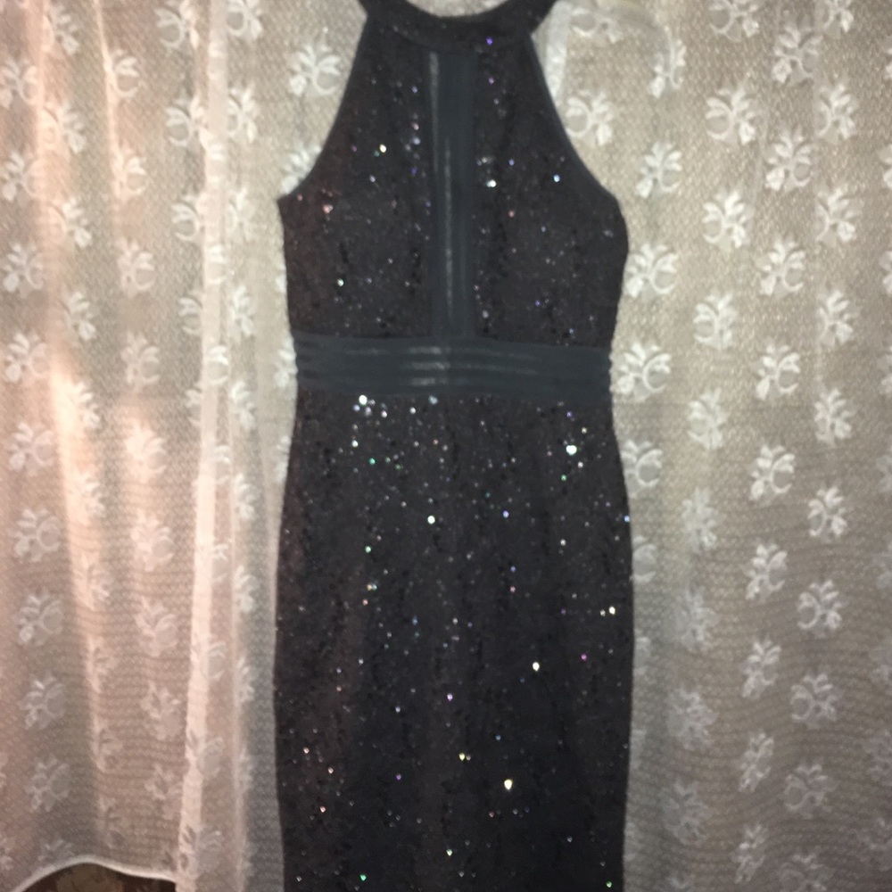 Gray/silver sequenced dress size 4