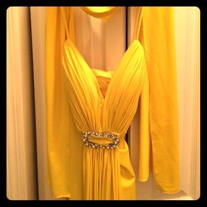 Yellow stunning gown.