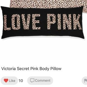 Love pink cheetah body pillow