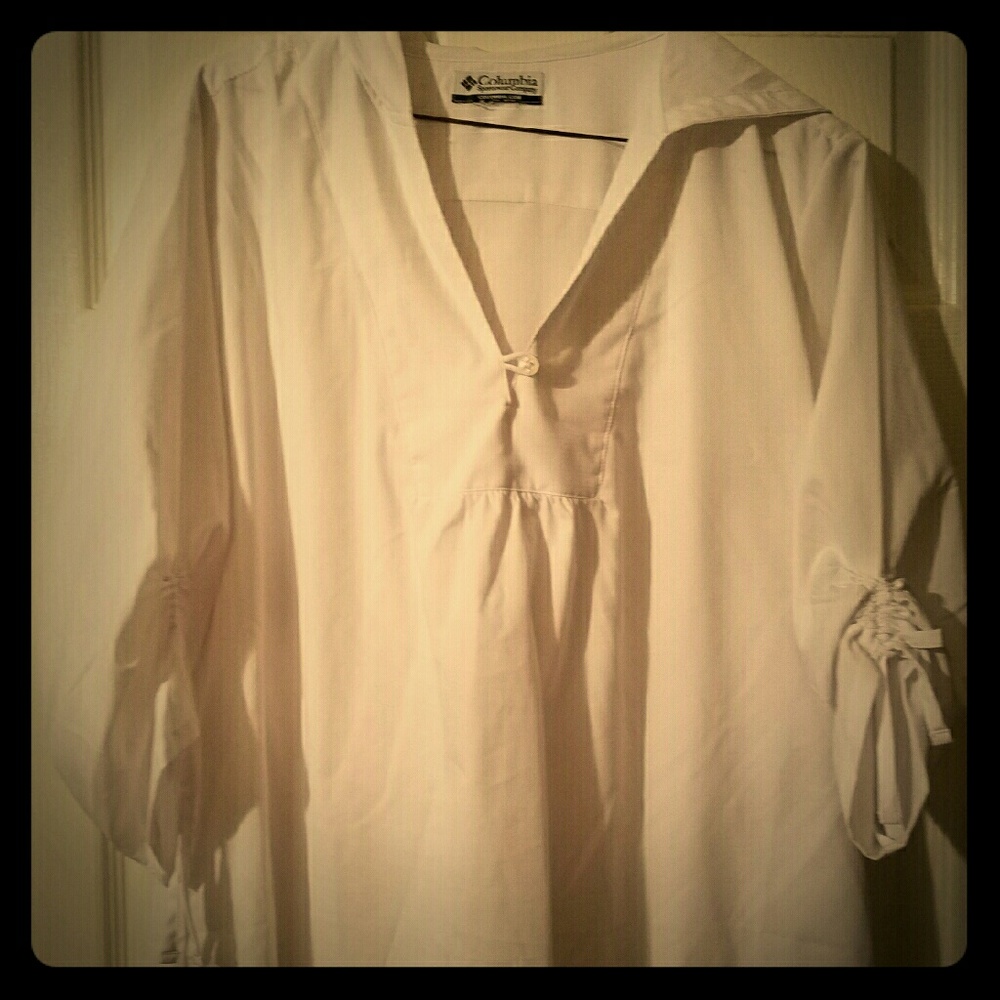 Columbia hooded tie quarter sleeves