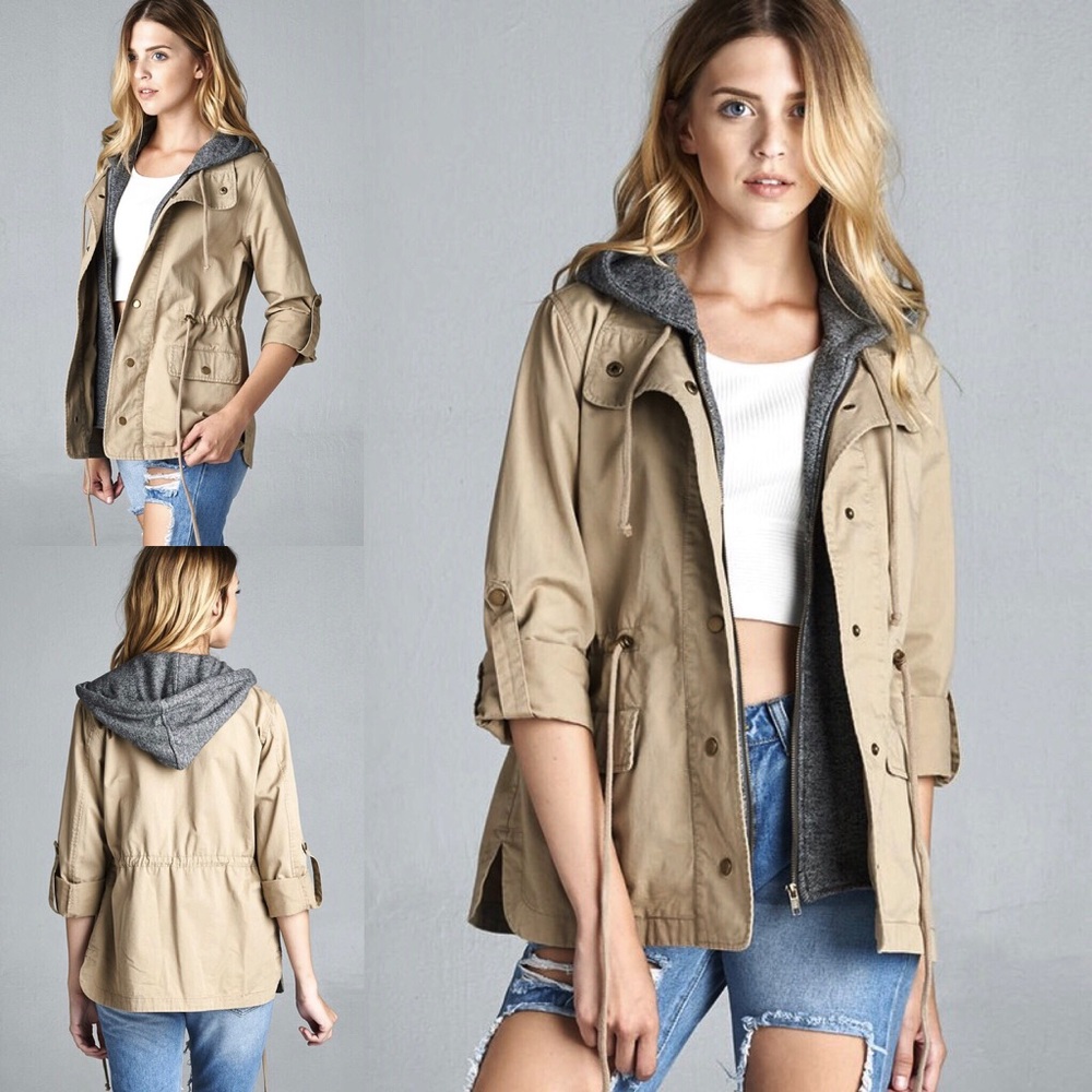 Lined Khaki Utility Jacket