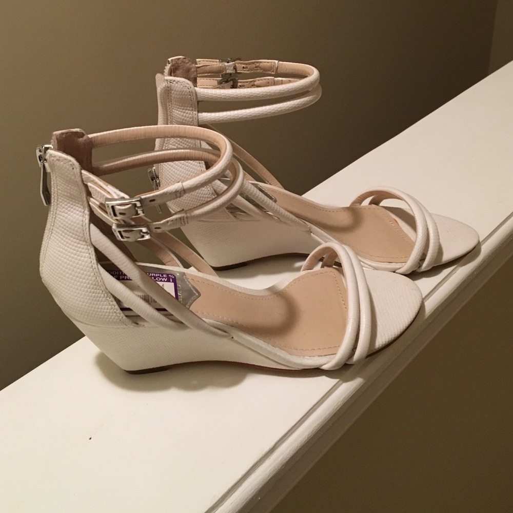 White wedge sandals