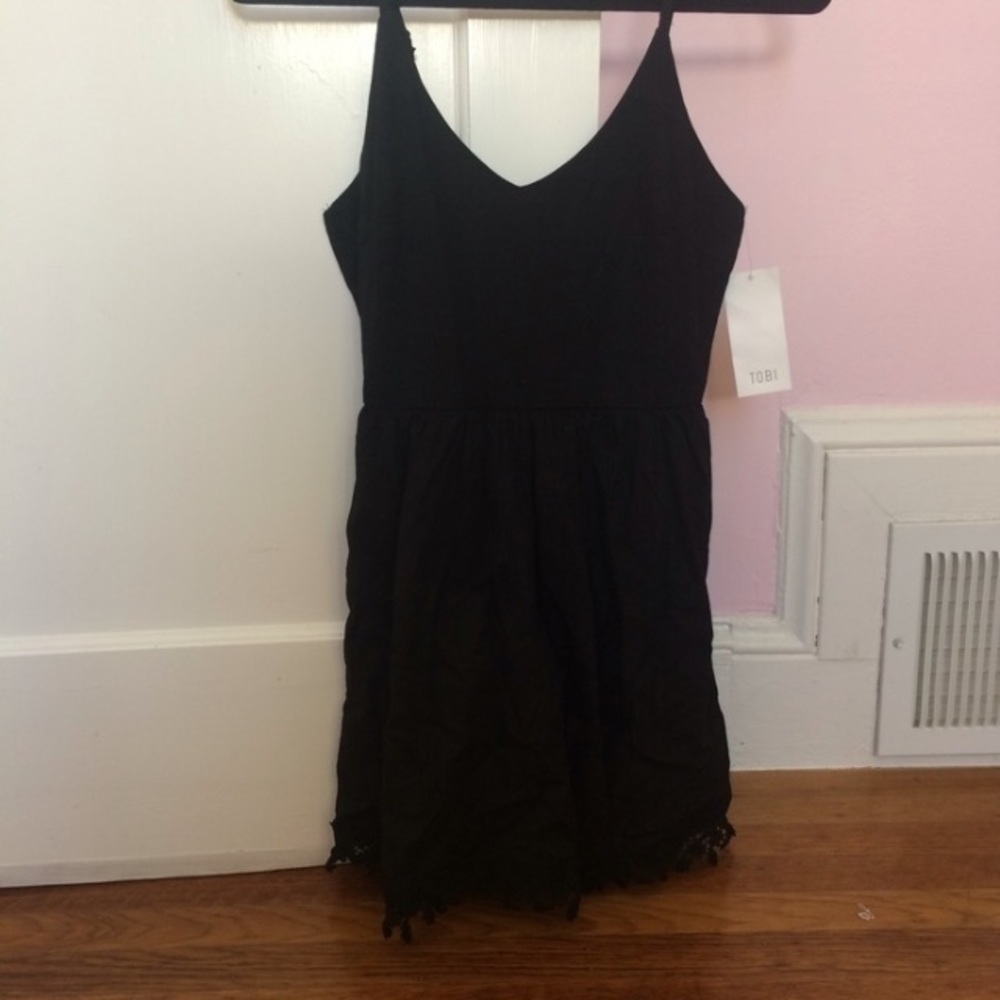 tobi black daisy skater dress