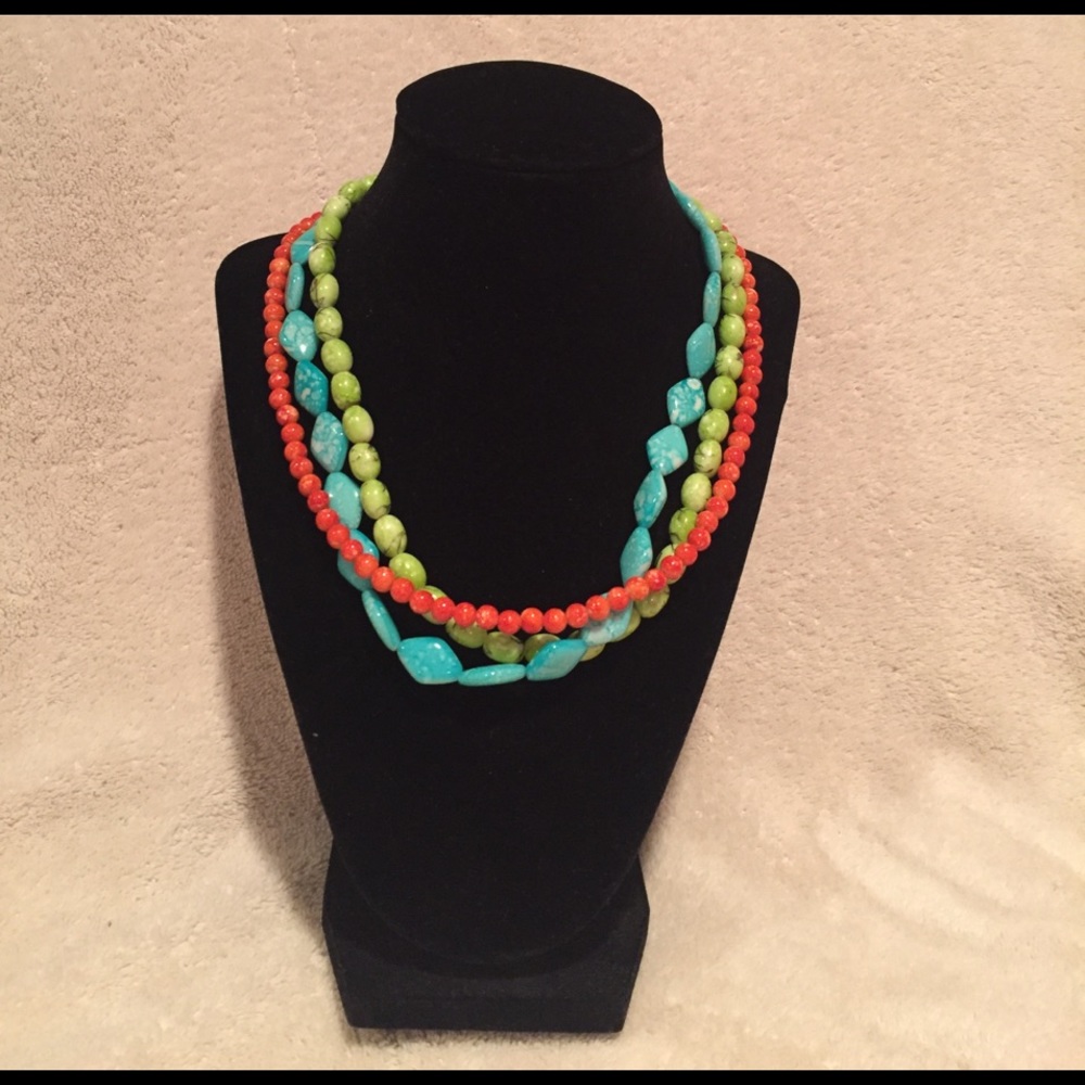 Bright Three Strand Necklace