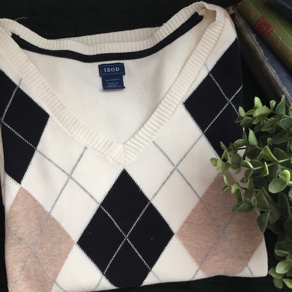 Izod Argyle Sweater in Softest Cotton