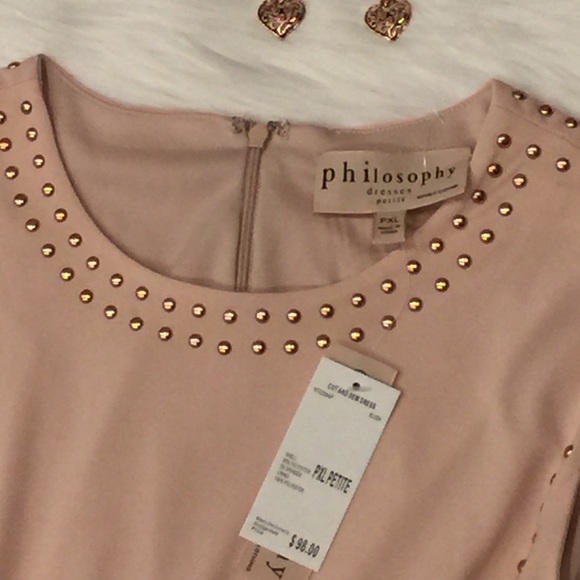 🏵️donated 10/25 NWT Philosophy rose gold pink dress plus size pxl - Picture 4 of 4