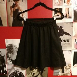 Black high waist skater skirt
