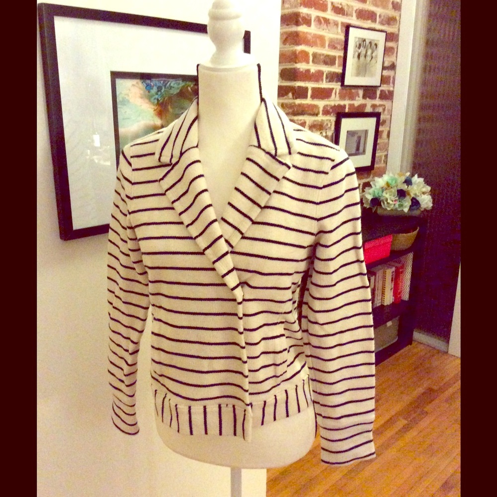 Loft Navy and White Moto Jacket