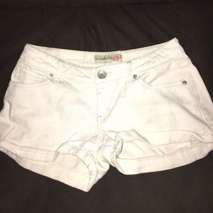 white denim shorts