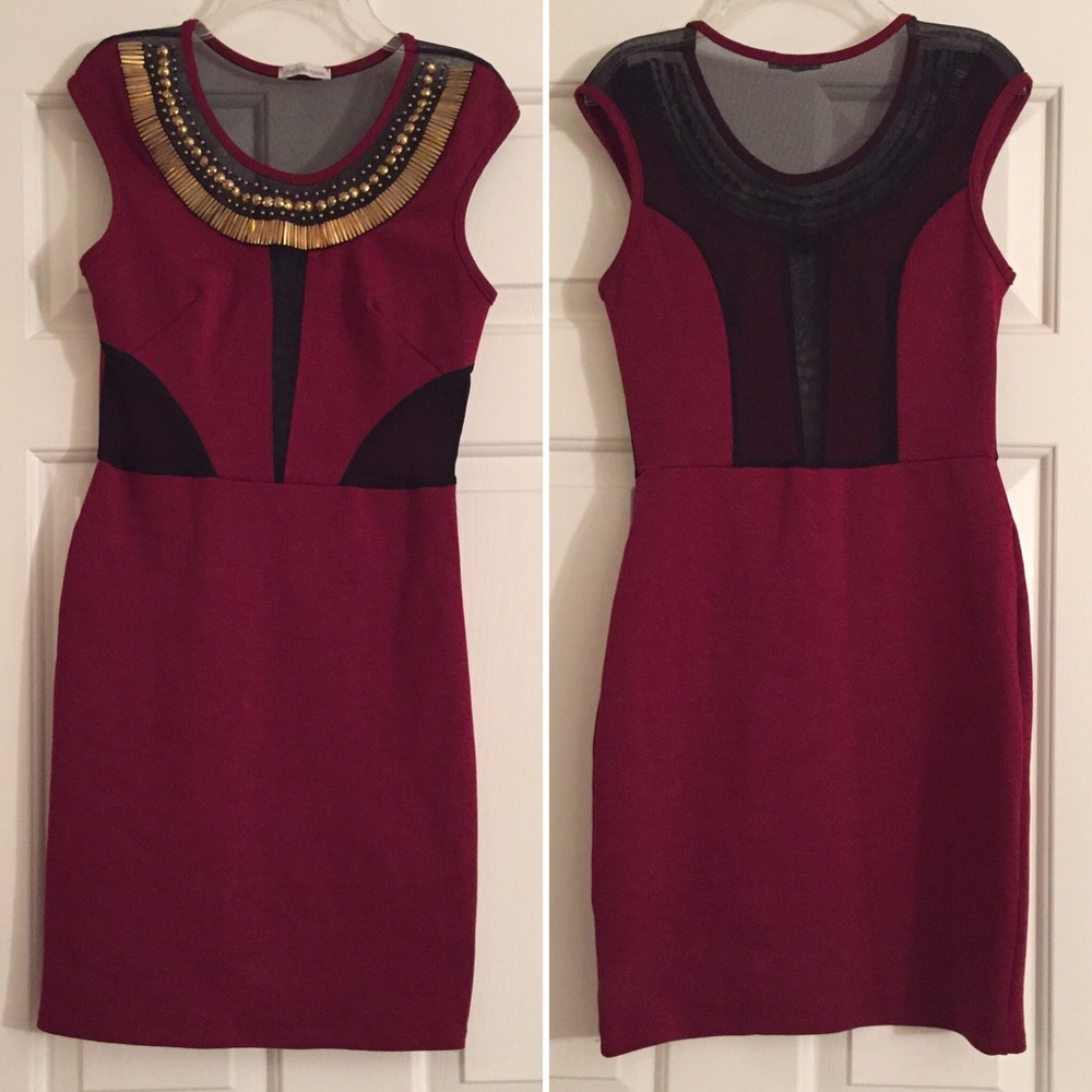 Mesh panel bodycon dress