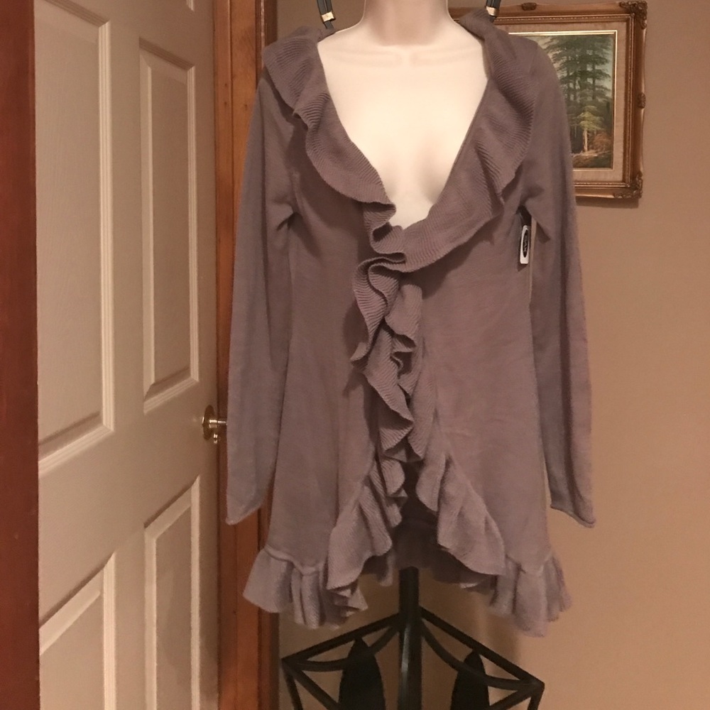 SAX ruffled sweater.