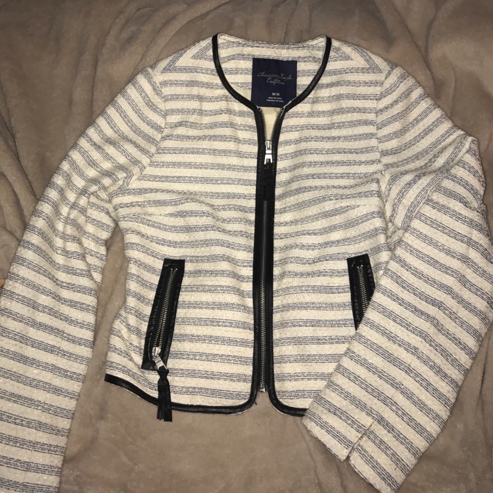 American Eagle jacket with faux leather trim