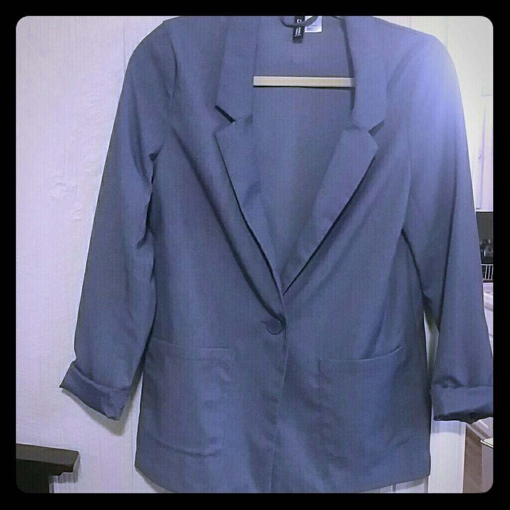 Faux denim sport coat