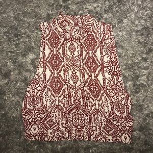 red/white design crop top