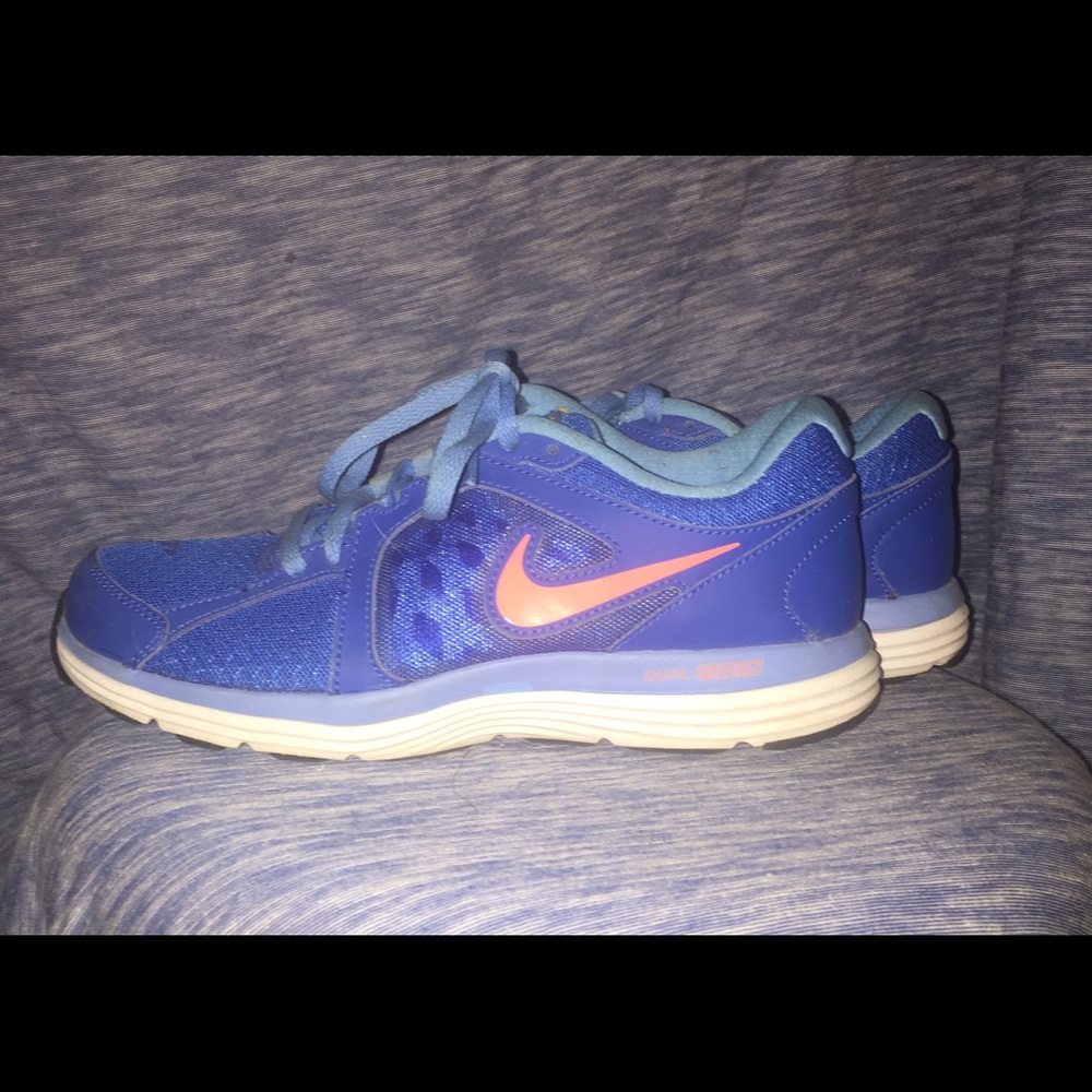 Blue Nikes Pink Swoosh