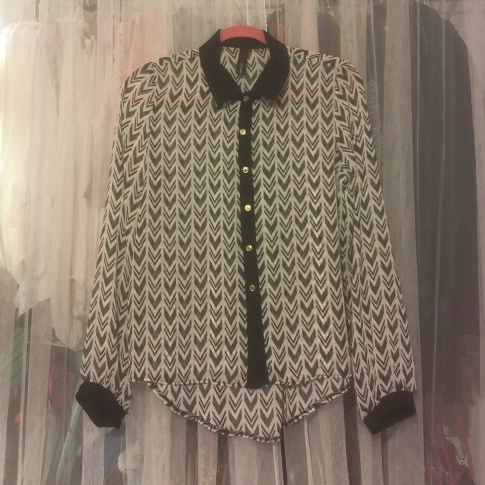 Black and white blouse