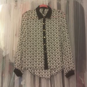 Black and white blouse