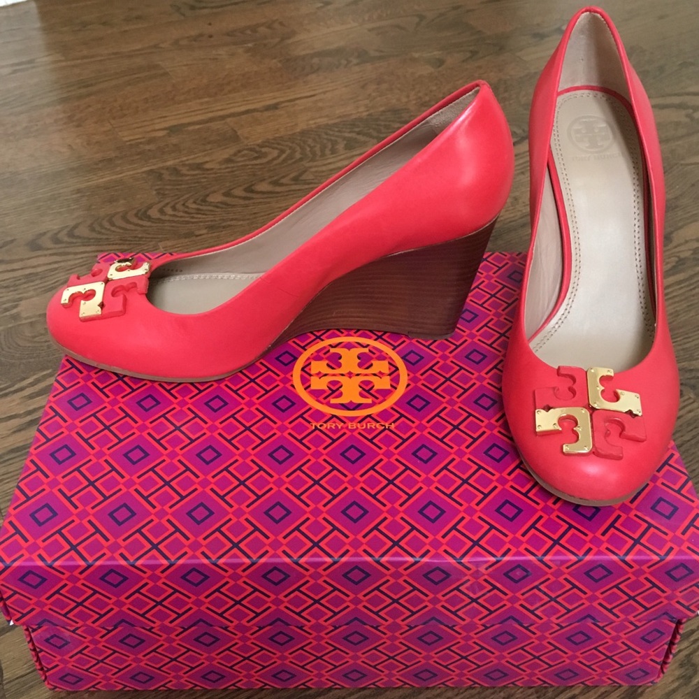 Brand New Tory Burch Wedges in Red Pepper.