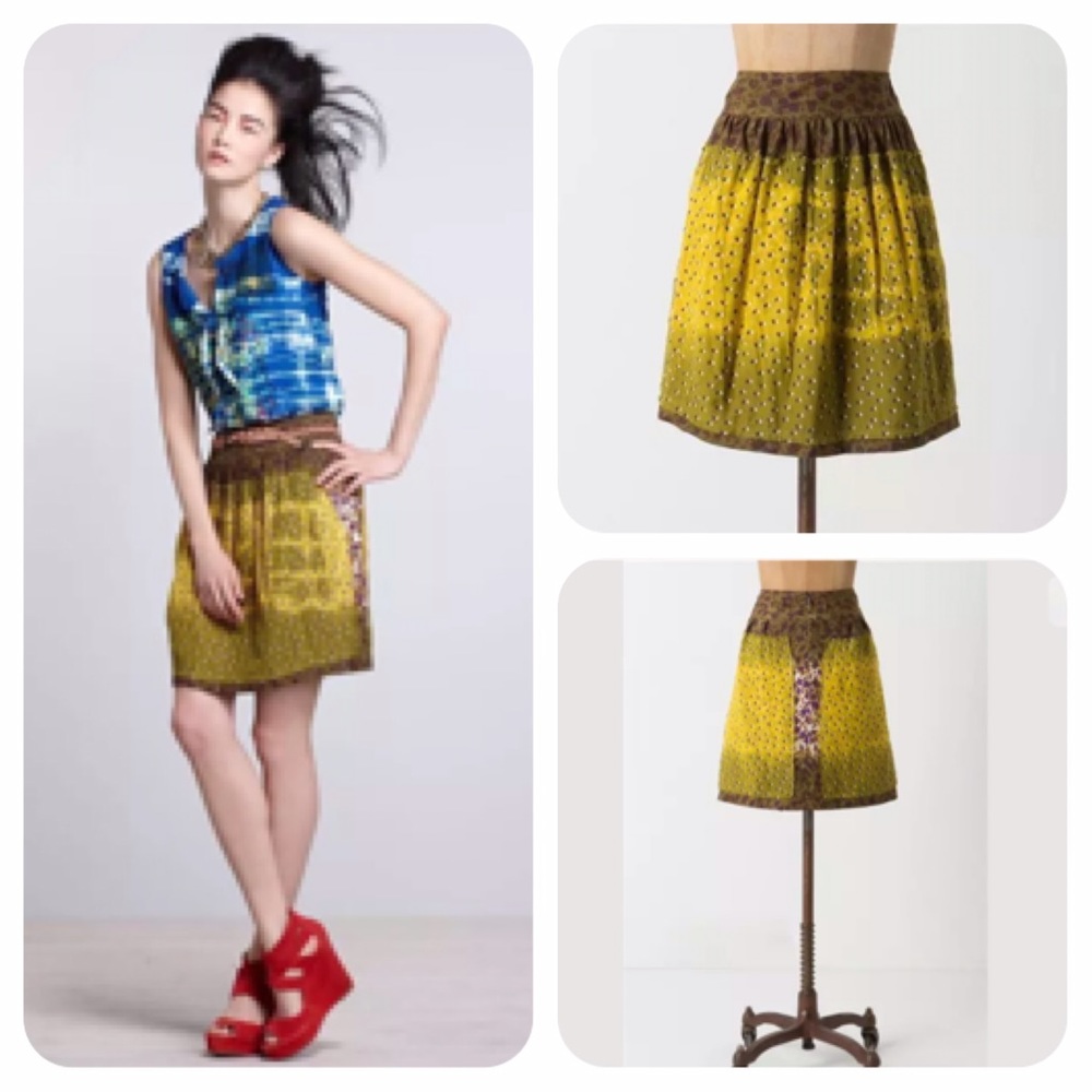 Anthropologie Arashi Drenched Skirt