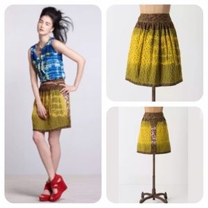 Anthropologie Arashi Drenched Skirt