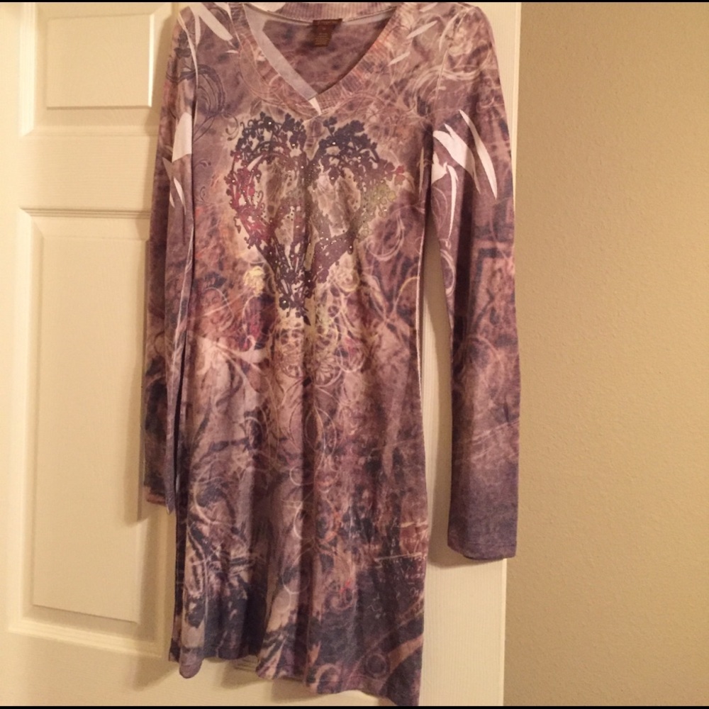 Copper Key long sleeve dress