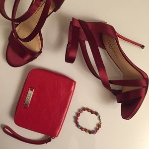 Cole Haan red wristlet