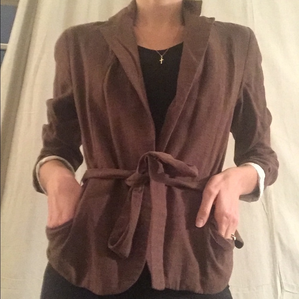 Wyeth Brown Linen Blazer