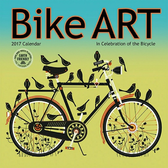 2017 Bike Art Mini Wall Calendar - Picture 1 of 4