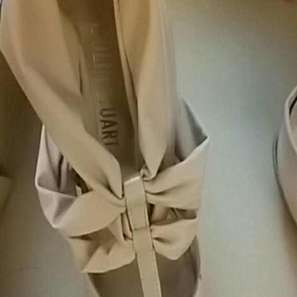 *COLIN STUART TAUPE SHEER FABRIC PUMPS - Picture 3 of 4