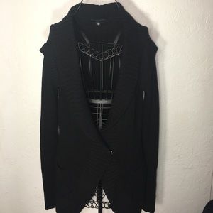 Black knit long sleeved sweater