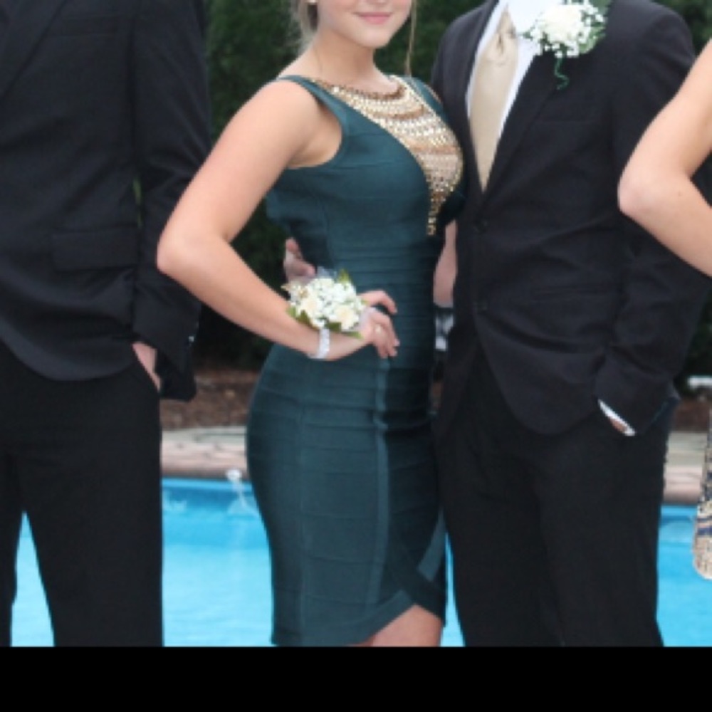 Dark green fitted dress