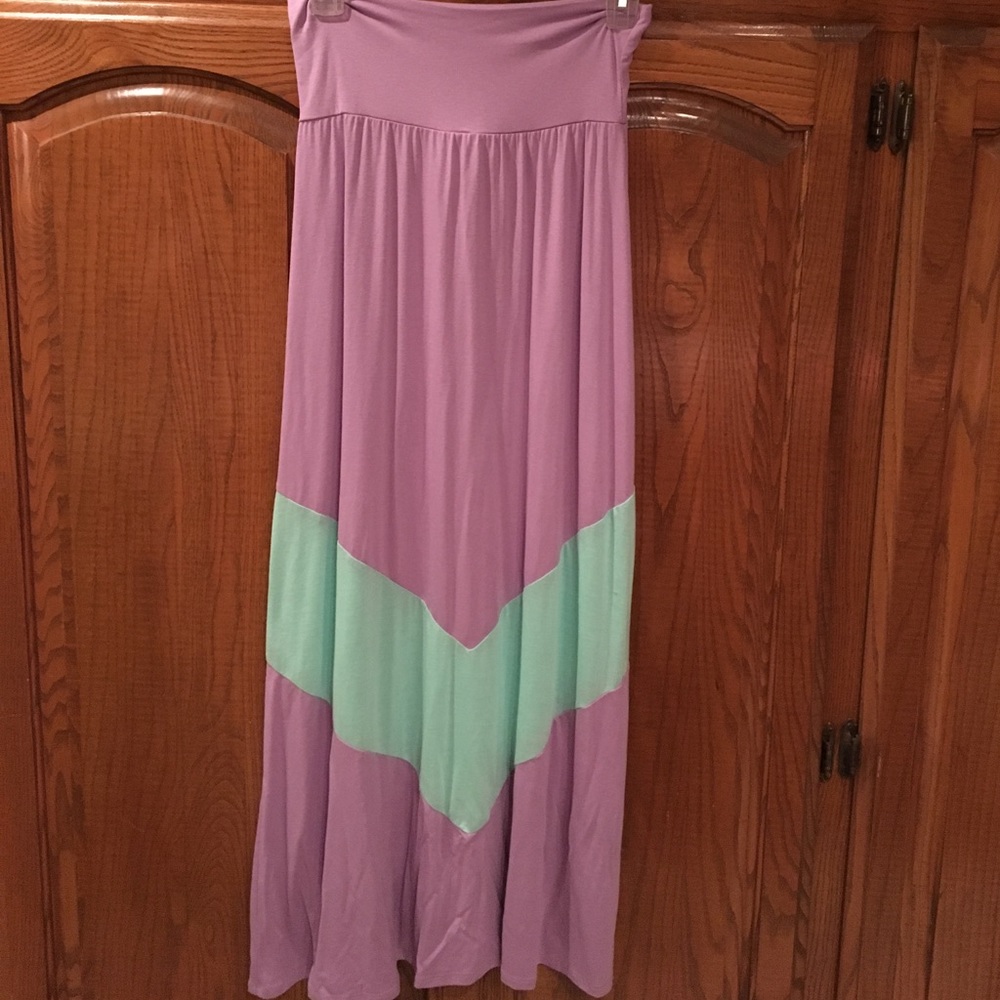 Purple and Mint Maxi Skirt size M