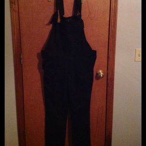 Women's Black tie- strap overalls
