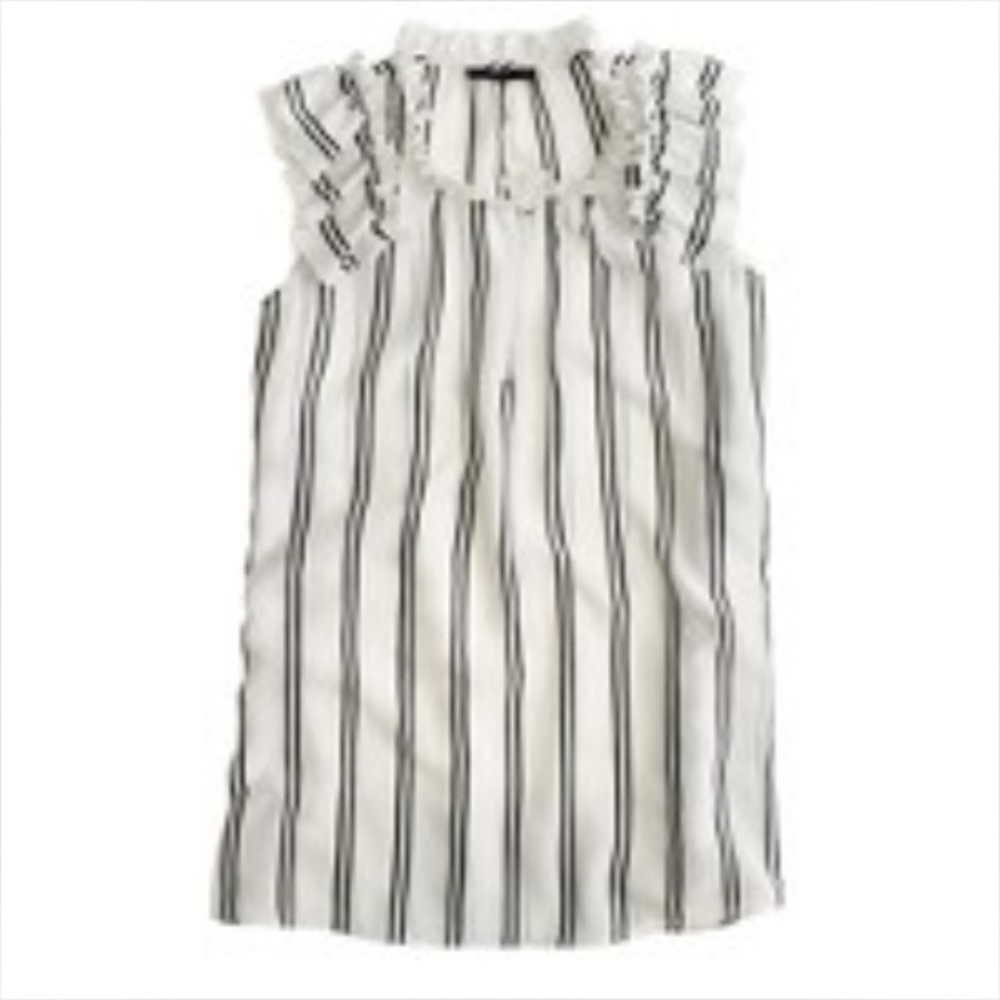 Jcrew Silk Flutter Top (Stripe)
