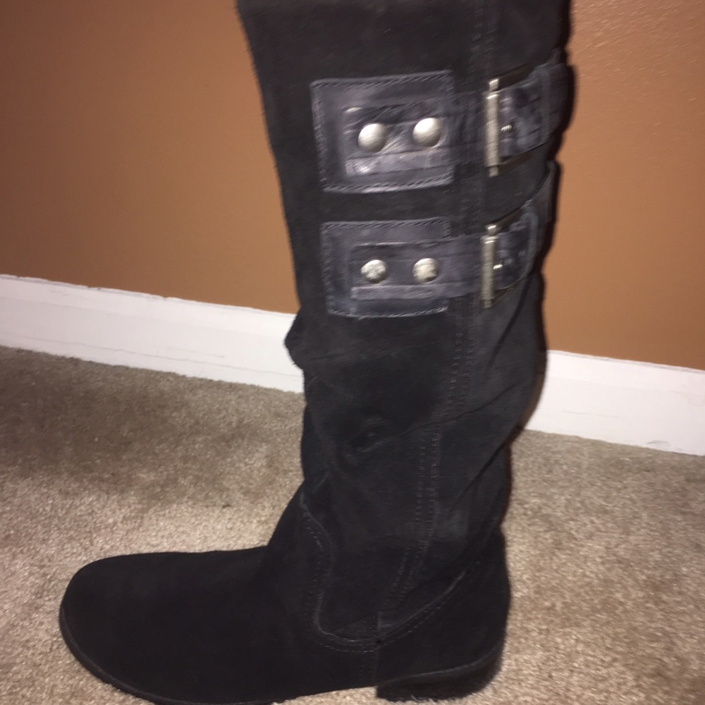 Nine West suede upper black boot