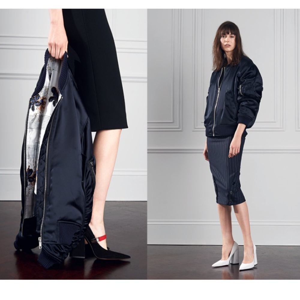 Bomber jacket with heels..Not for sale