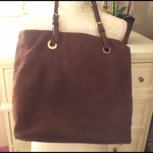 Brown Suede Michael Kors Handbag
