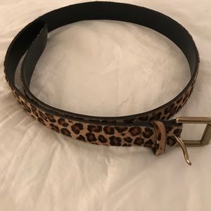 J. Crew leopard print calf hair belt