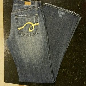 See Thru Soul distressed flare denim size 26