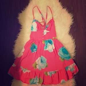 Floral pink dress
