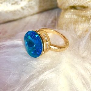 Gorgeous Large Blue Stone Cocktail Ring