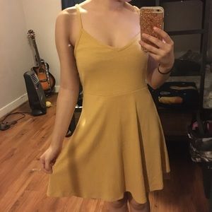 Mustard spaghetti strap dress