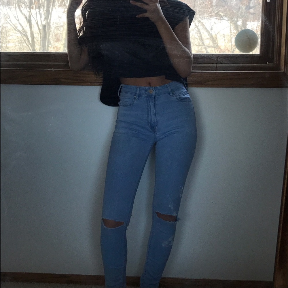 Super high rise skinny jeans