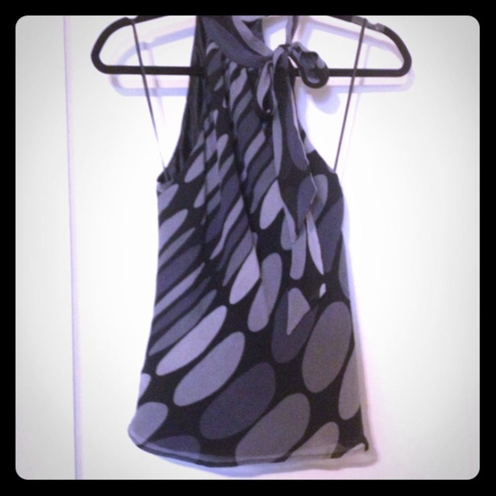 Express Dressy black & grey print top