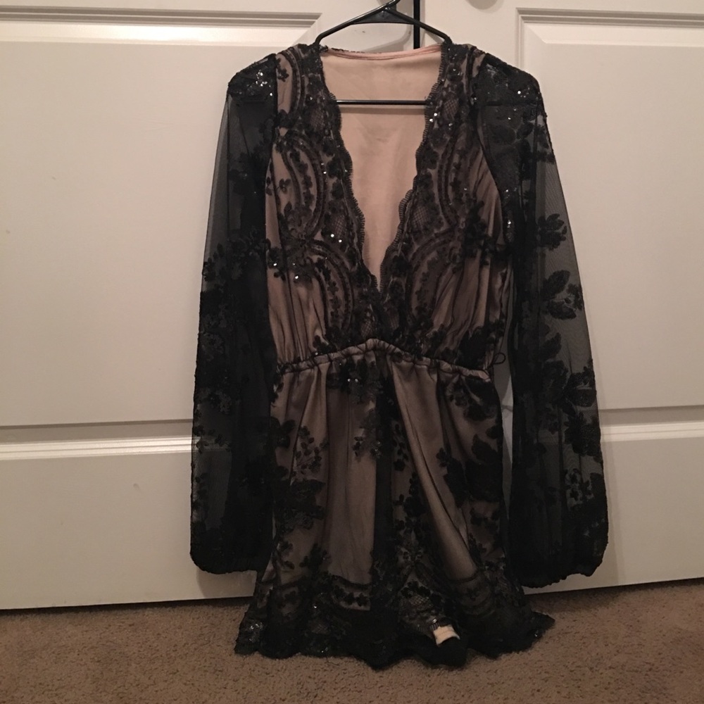 Black sequin romper