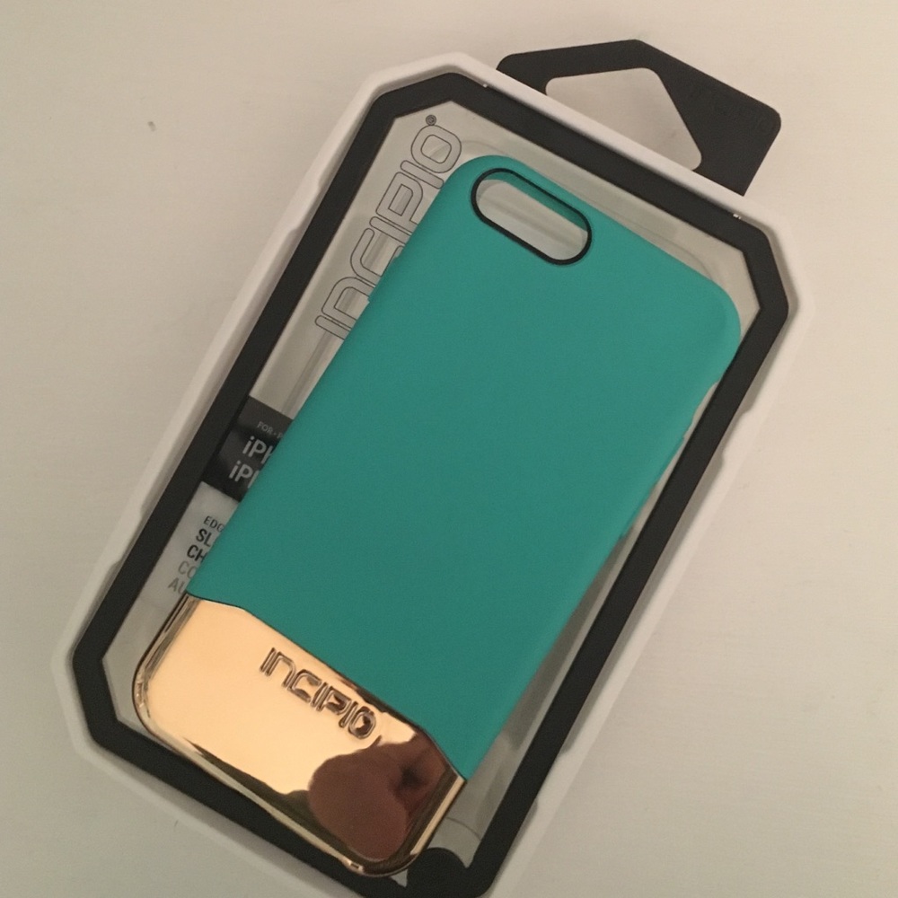 NEW Incipio teal/gold chrome slider iPhone 6/6s